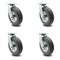 Service Caster 8 Inch Gray Pneumatic Wheel Caster Swivel with 2 Swivel Locks SCC, 4PK SCC-100S280-PNB-GRY-BSL-2-S-2 - alternate 1
